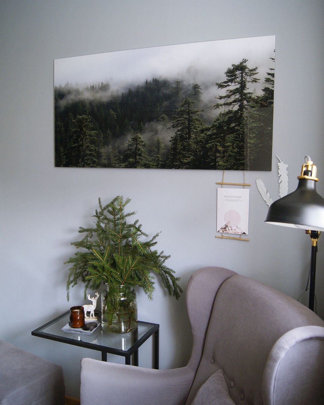 Quadro vetro acrilico Nebbia forestale