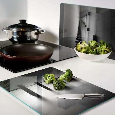 Tagliere in vetro con motivo Pontile in bianco e nero