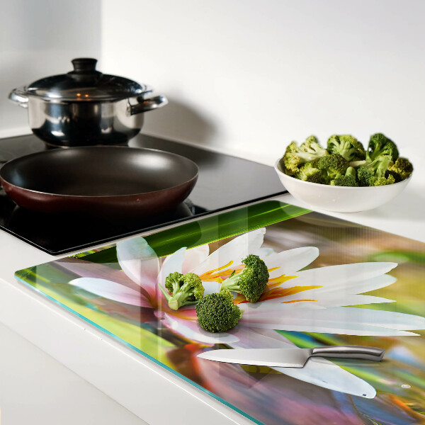 Tagliere in vetro temperato con stampa Ninfea alla luce del sole