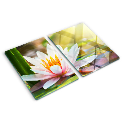 Tagliere in vetro temperato con stampa Ninfea alla luce del sole