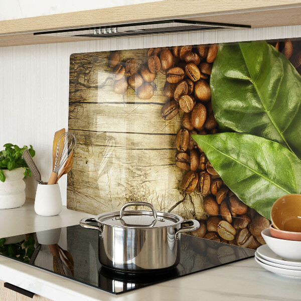 Tagliere in vetro temperato con motivo caffè e foglie