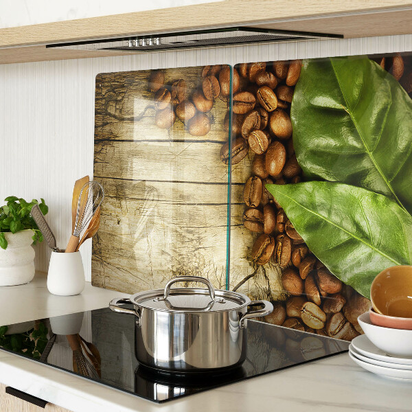 Tagliere in vetro temperato con motivo caffè e foglie