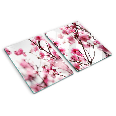 Tagliere in vetro temperato con motivo Fiori di ciliegio in fiore