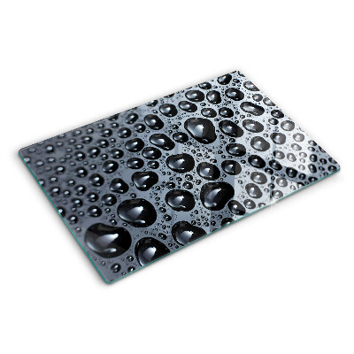 Tagliere in vetro con decorazione a motivo gocce d'acqua