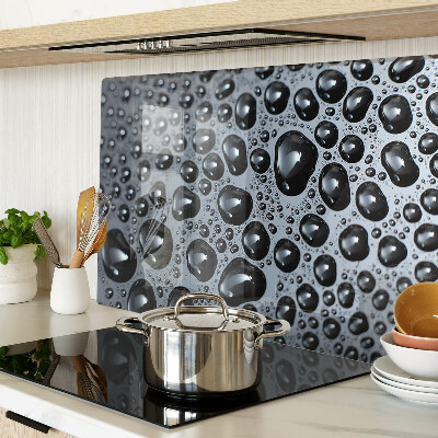 Tagliere in vetro con decorazione a motivo gocce d'acqua