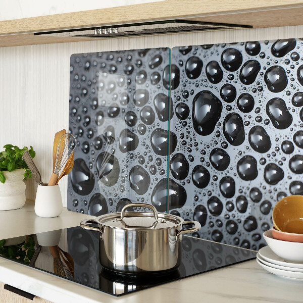 Tagliere in vetro con decorazione a motivo gocce d'acqua