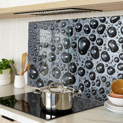 Tagliere in vetro con decorazione a motivo gocce d'acqua