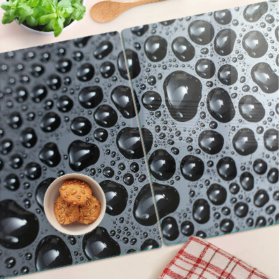 Tagliere in vetro con decorazione a motivo gocce d'acqua