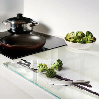 Tagliere in vetro con motivo a fiore su ramo