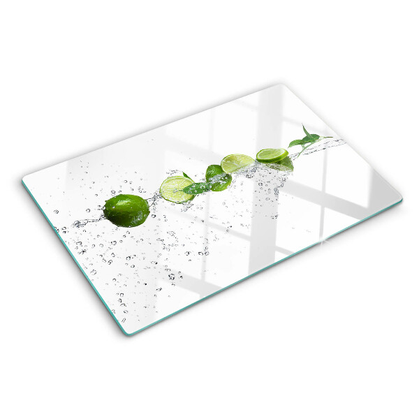 Tagliere in vetro temperato con motivo di limoni in acqua