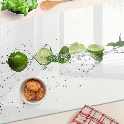 Tagliere in vetro temperato con motivo di limoni in acqua