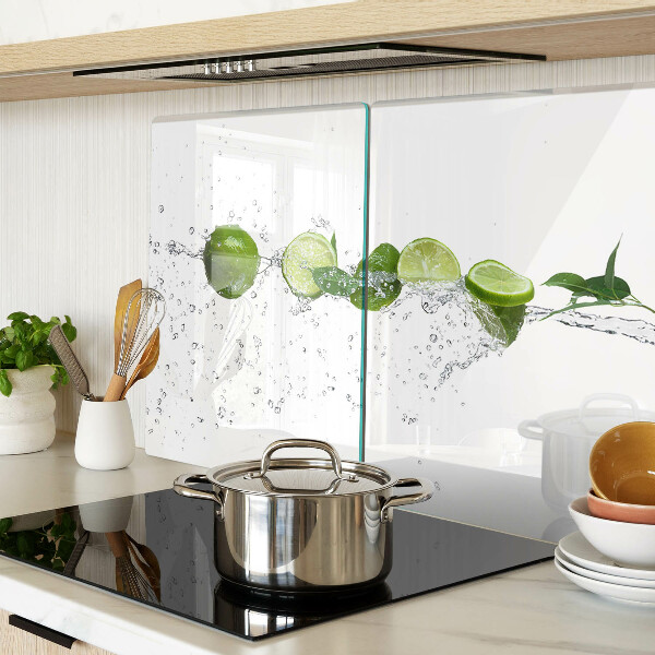 Tagliere in vetro temperato con motivo di limoni in acqua