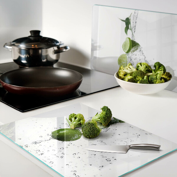 Tagliere in vetro temperato con motivo di limoni in acqua