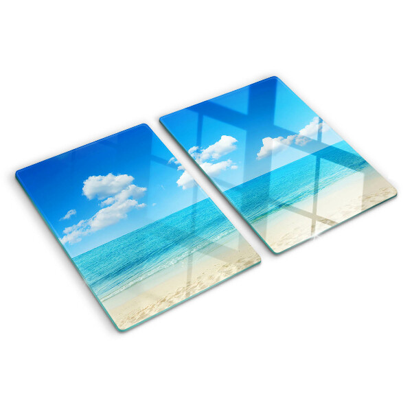 Tagliere in vetro temperato Spiaggia con cielo azzurro