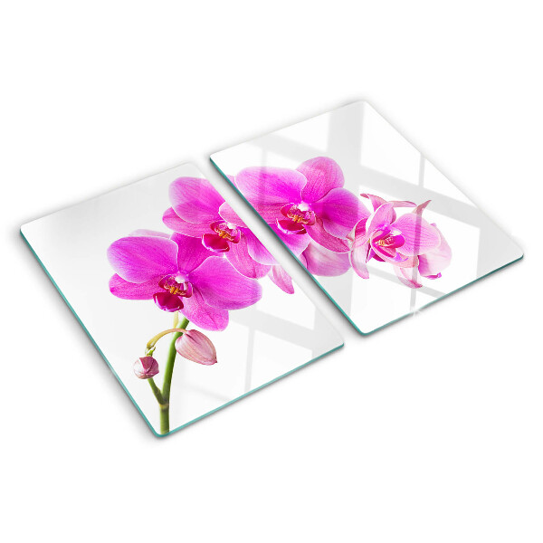 Tagliere in vetro temperato Orchidee nei toni del rosa