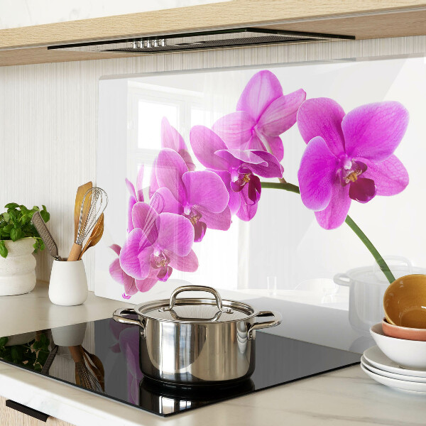Tagliere in vetro temperato Fiori di orchidea nei toni del rosa