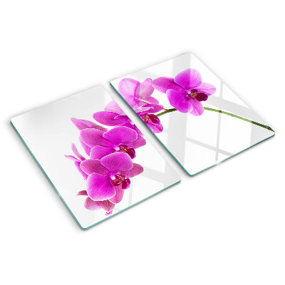 Tagliere in vetro temperato Fiori di orchidea nei toni del rosa