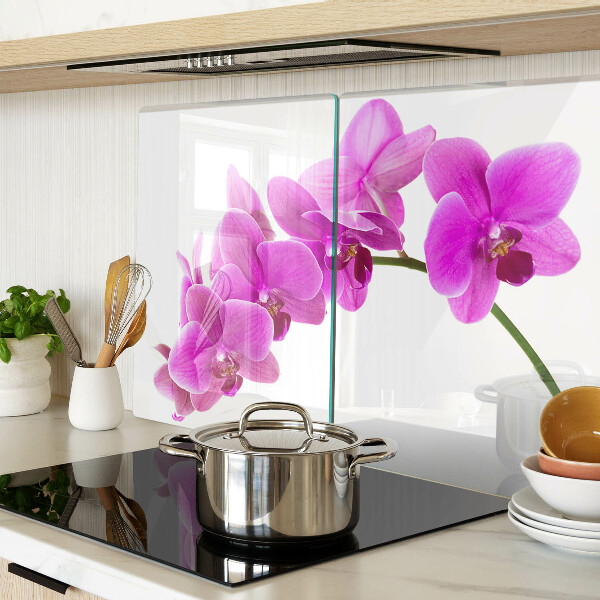 Tagliere in vetro temperato Fiori di orchidea nei toni del rosa