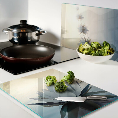 Tagliere in vetro temperato con motivo di fiori acquatici nelle tonalità pastello