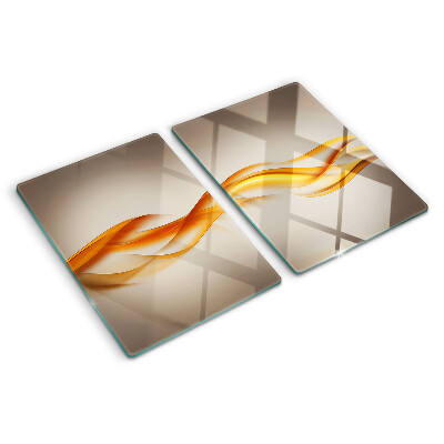 Tagliere in vetro temperato Onde nei toni dell'oro
