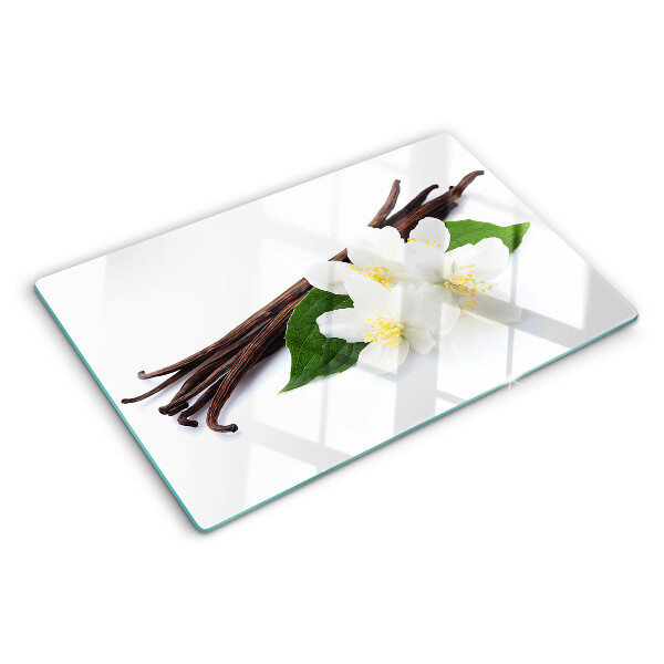Tagliere in vetro temperato Fiori e baccelli di vaniglia