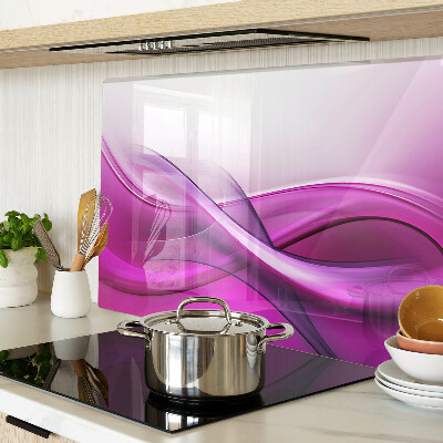 Tagliere in vetro temperato con motivo a onde nei toni del rosa