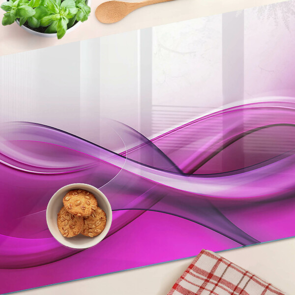 Tagliere in vetro temperato con motivo a onde nei toni del rosa