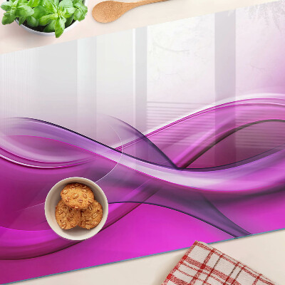 Tagliere in vetro temperato con motivo a onde nei toni del rosa