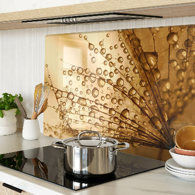 Tagliere in vetro temperato con stampa Gocce d'acqua sulla pianta