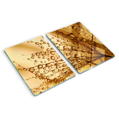 Tagliere in vetro temperato con stampa Gocce d'acqua sulla pianta