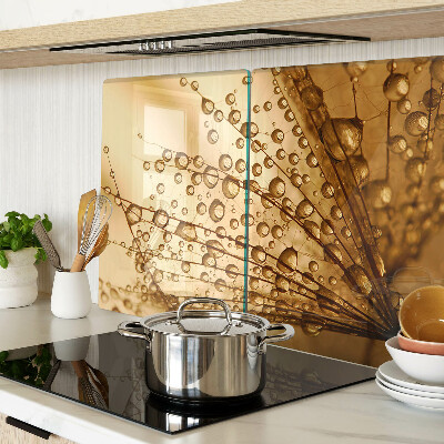 Tagliere in vetro temperato con stampa Gocce d'acqua sulla pianta