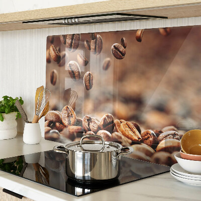 Tagliere in vetro temperato con stampa di chicchi di caffè in movimento