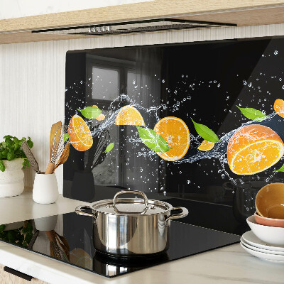 Tagliere in vetro temperato con motivo di agrumi immersi in acqua