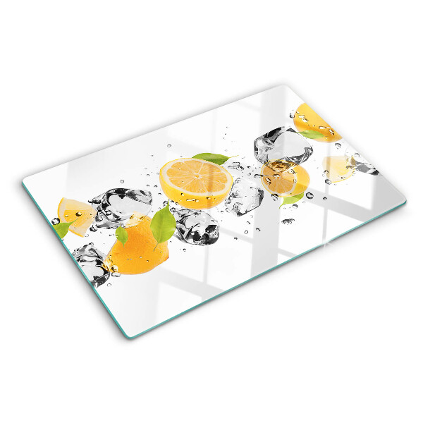 Tagliere in vetro temperato Limoni con ghiaccio