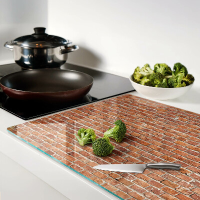 Tagliere in vetro con stampa a motivo di muro di mattoni