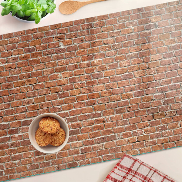 Tagliere in vetro con stampa a motivo di muro di mattoni
