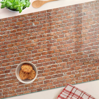 Tagliere in vetro con stampa a motivo di muro di mattoni