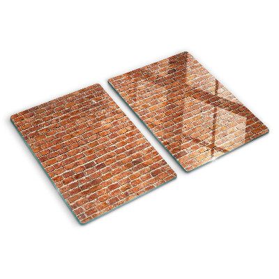 Tagliere in vetro con stampa a motivo di muro di mattoni