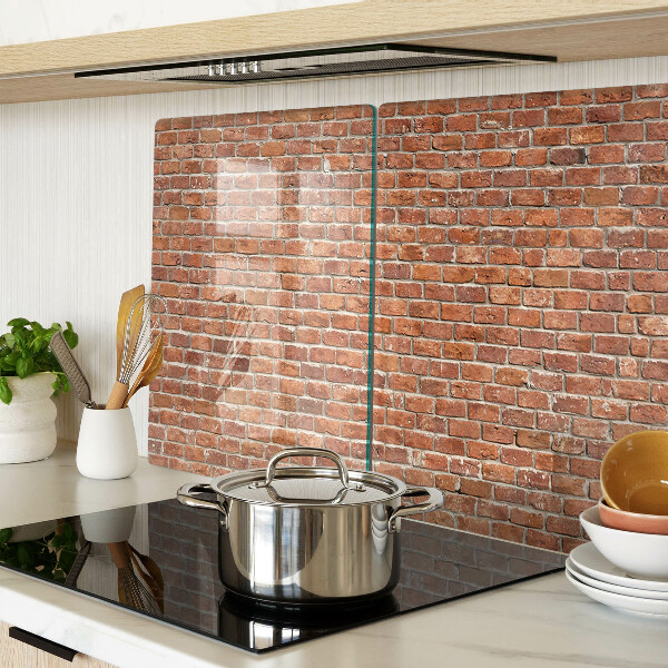 Tagliere in vetro con stampa a motivo di muro di mattoni