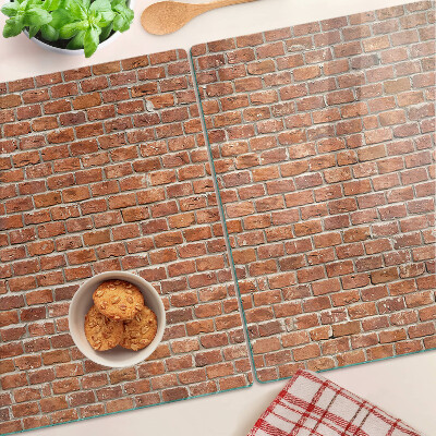 Tagliere in vetro con stampa a motivo di muro di mattoni