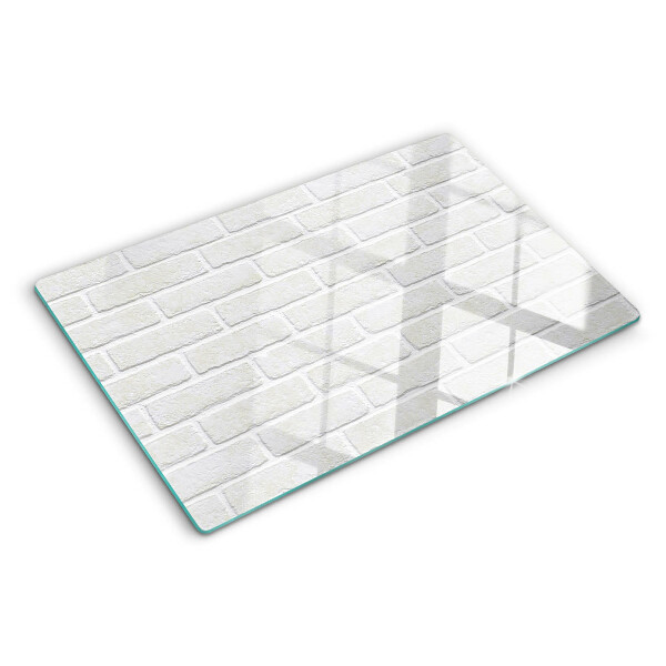 Tagliere in vetro temperato con stampa a motivo muro di mattoni