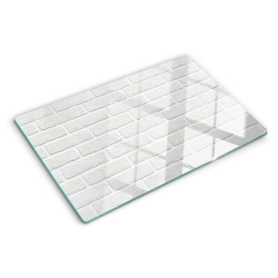 Tagliere in vetro temperato con stampa a motivo muro di mattoni