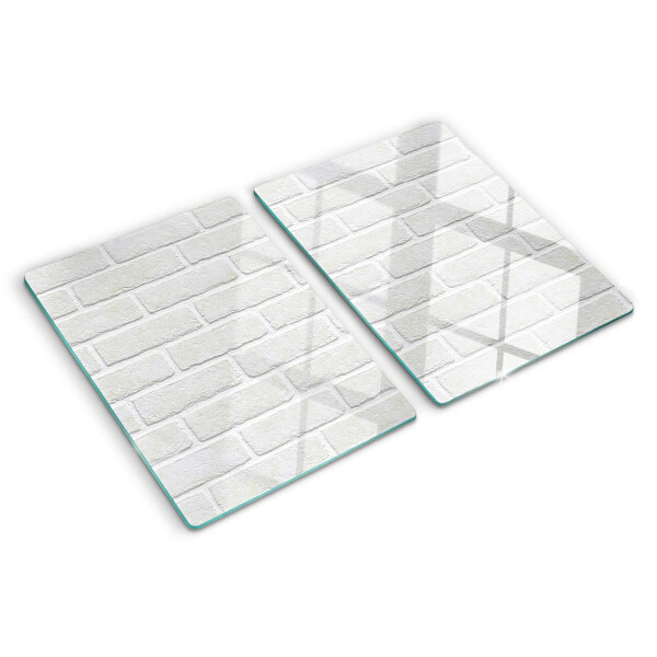 Tagliere in vetro temperato con stampa a motivo muro di mattoni