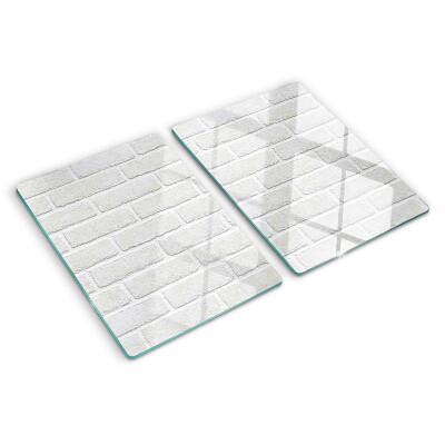 Tagliere in vetro temperato con stampa a motivo muro di mattoni