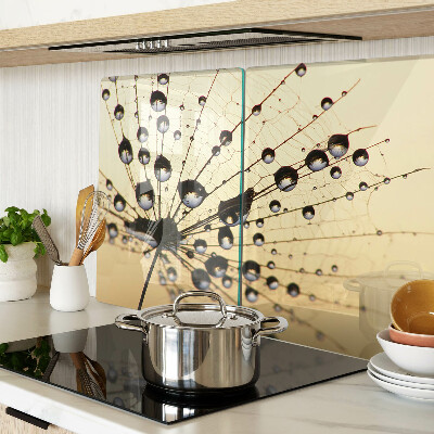 Tagliere in vetro temperato Gocce d'acqua sulla ragnatela