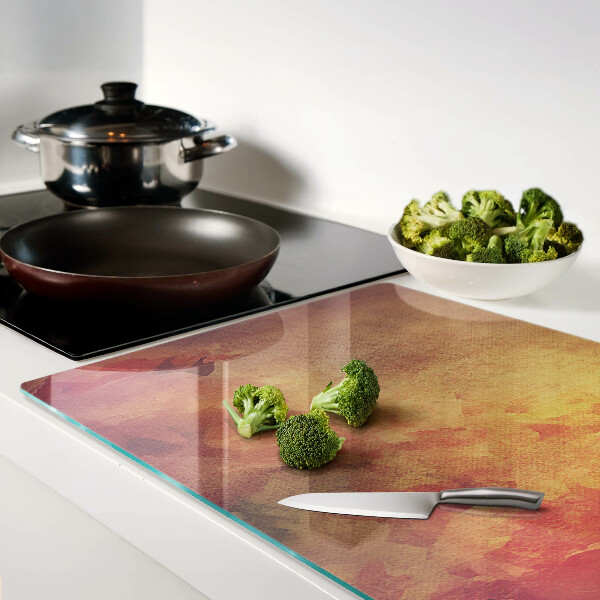 Tagliere in vetro temperato con motivo floreale nei colori pastello