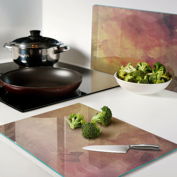 Tagliere in vetro temperato con motivo floreale nei colori pastello