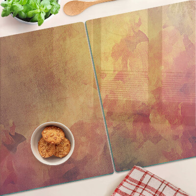 Tagliere in vetro temperato con motivo floreale nei colori pastello