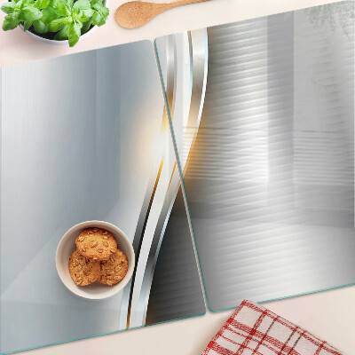 Tagliere in vetro temperato con motivo astratto a linee