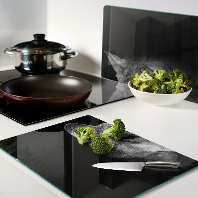 Tagliere in vetro temperato con motivo del lupo nei toni del grigio